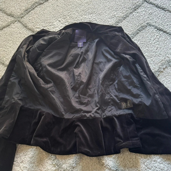 Amaryllis black velvet peplum blazer pearl buttons XS - Picture 10 of 11